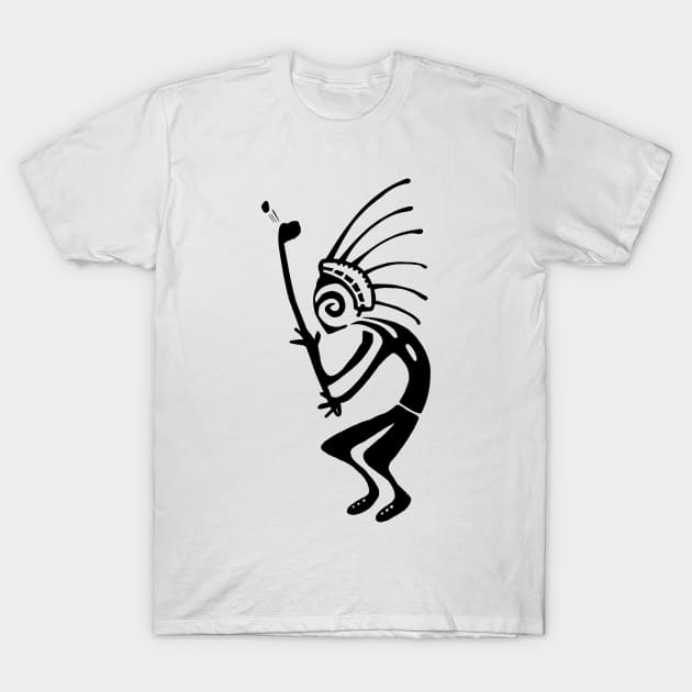 Kokopelli golf black T-Shirt by ngmx